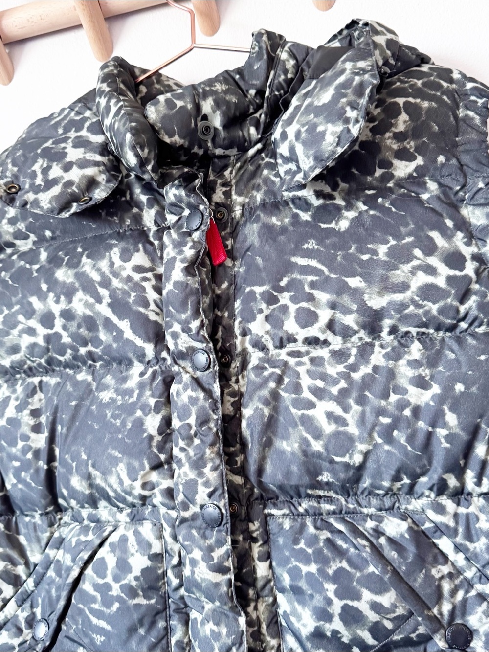 Bogner Black and Green and Black Leopard Print Down Puffer Vest - Picture 2 of 16